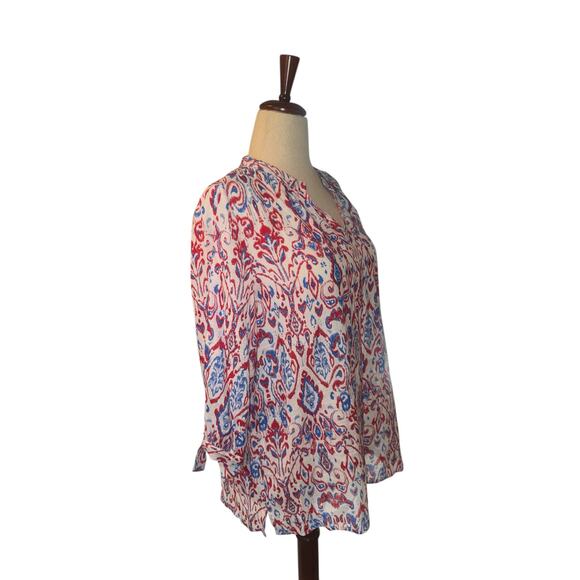 Slim factor by Investments 3/4 sleeve paisley top size M - NWT - Picture 2 of 8